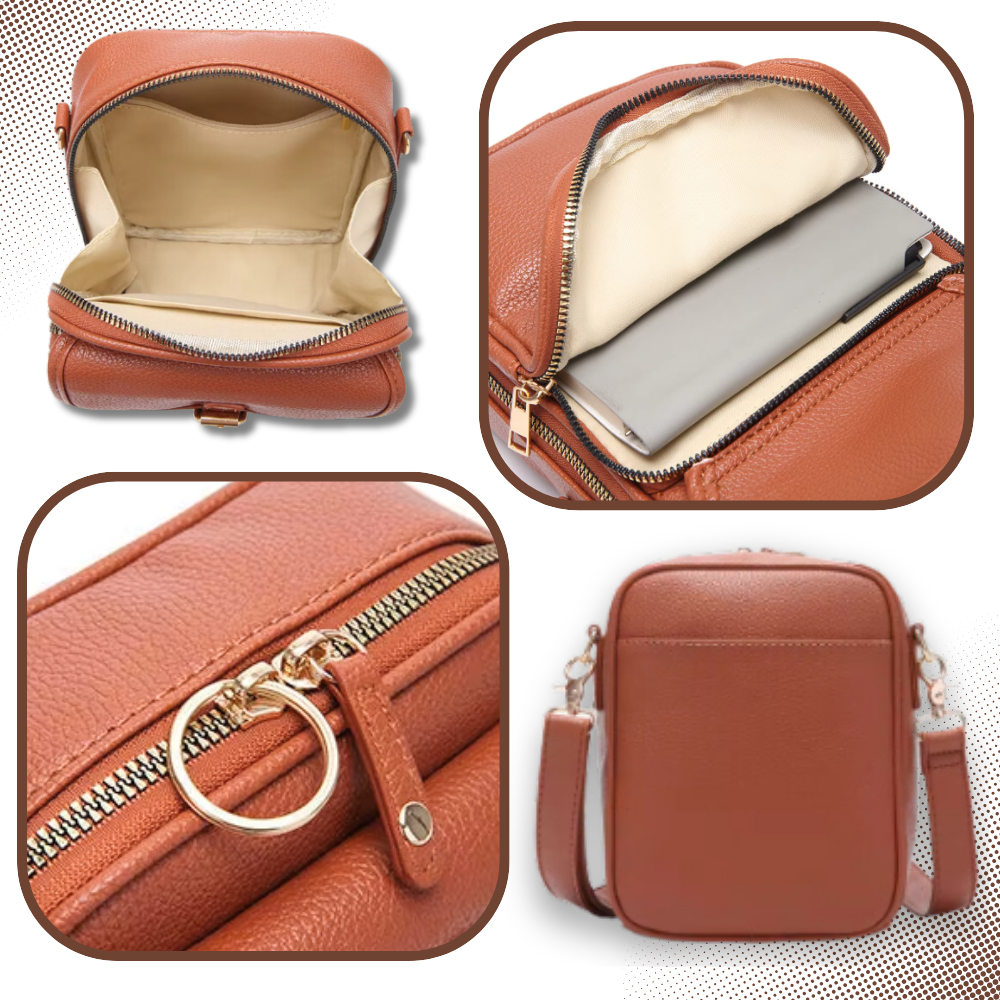 Bolsa tiracolo elegante e versátil da Matoen, feita de couro, com design sofisticado e espaço para itens essenciais.