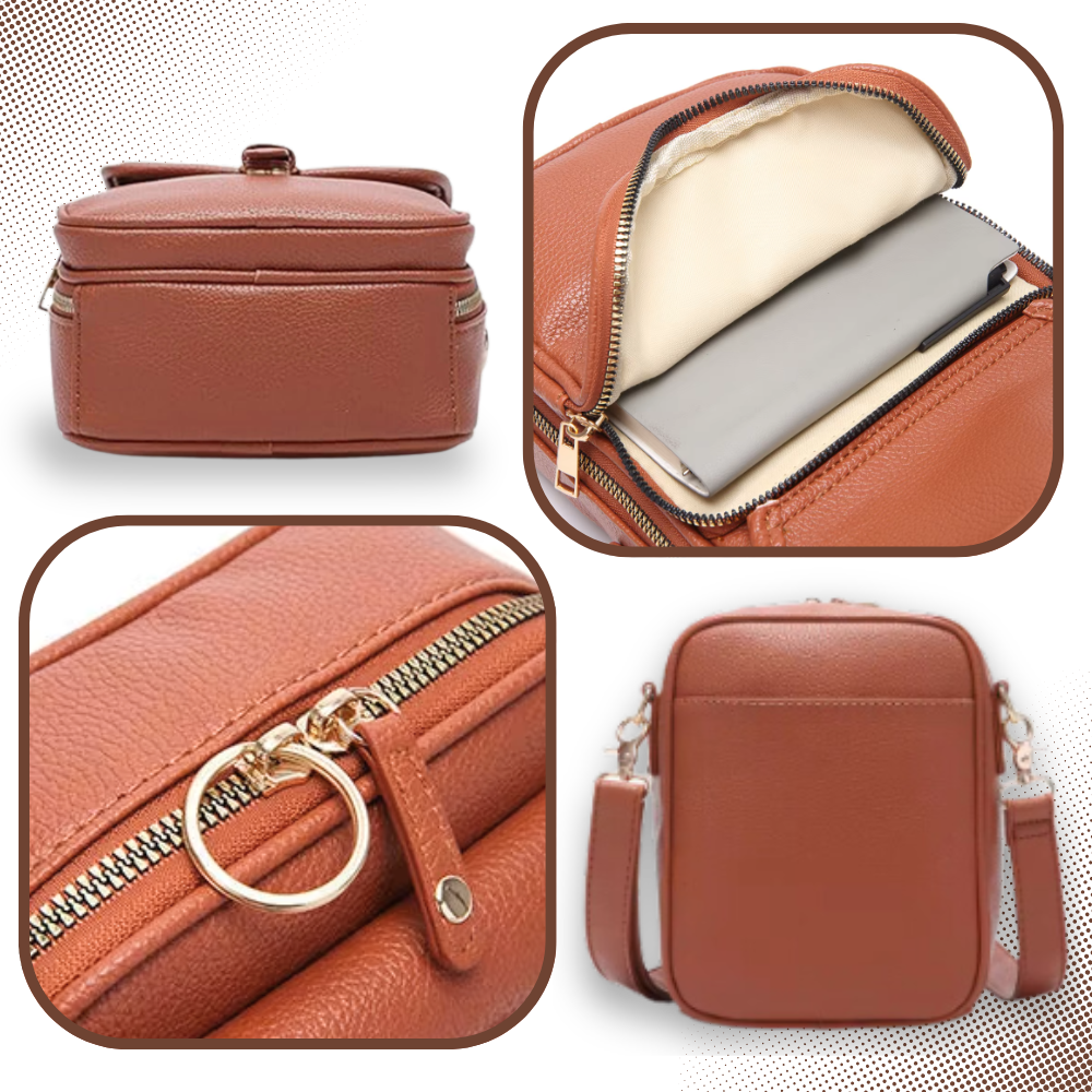 Bolsa transversal vintage multifuncional da Matoen, feita em couro elegante, ideal para uso diário e ocasiões especiais.