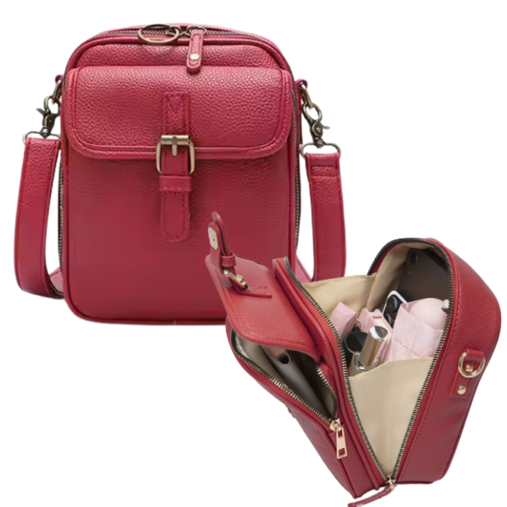 Bolsa transversal vintage vermelha da Matoen, bagagem e maroquinerie, com design elegante e versátil para uso diário.