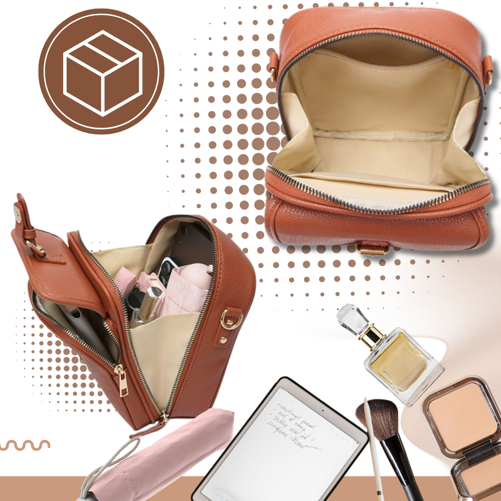 Bolsa transversal vintage multifuncional Matoen com compartimentos elegantes e espaço para armazenamento, ideal para uso diário.