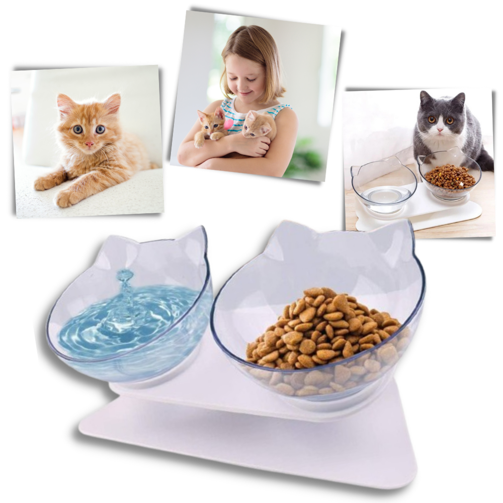 tigela elevada de conforto para gatos da Yugaoo, com design ergonômico e superfície acolchoada para alimentação confortável