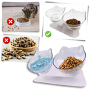 Tigela elevada para gatos Yugaoo, com design confortável e anti-mess, ideal para alimentação limpa e confortável.