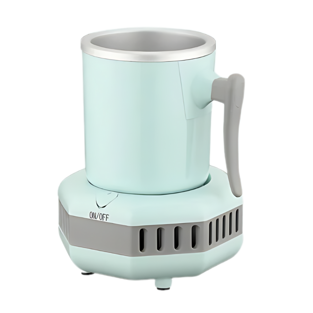 Suporte para alimentos e bebidas Ussuma, refrigerador de bebidas de baixo consumo, copo azul, eficiente energeticamente.