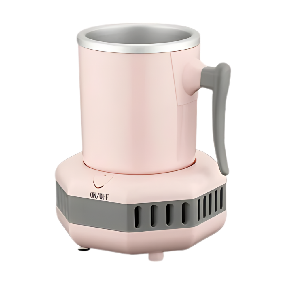 Suporte para bebidas Ussuma com cooler de bebidas eficiente em energia, cor rosa, ideal para manter bebidas geladas.