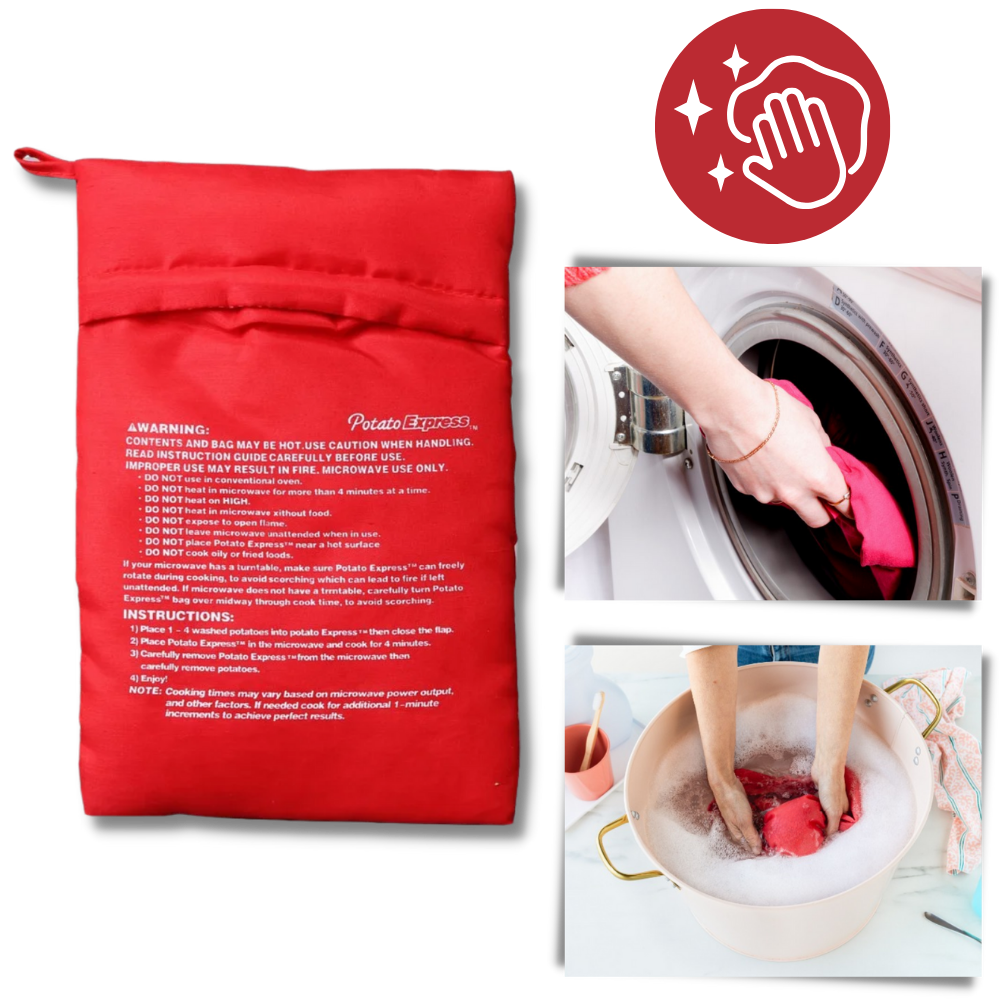 Sac de cuisson para batatas no micro-ondas da Blirik, acessório de pequeno eletrodoméstico, fácil de limpar e eficiente energeticamente.