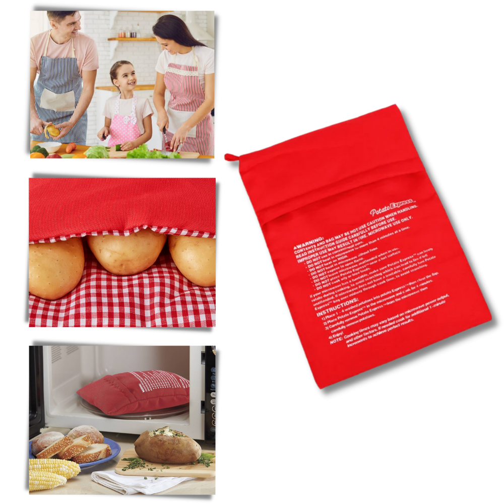 Sac de cuisson à pommes de terre Blirik pour micro-ondas, accessório de pequeno eletrodoméstico para cozinhar batatas rapidamente.