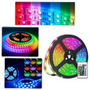Faixa de luz LED RGB econômica da marca Flw, com cores vibrantes e iluminação eficiente para ambientes.