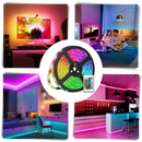 Faixa de LED RGB eficiente em energia da Flw, iluminação versátil para ambientes internos e externos.
