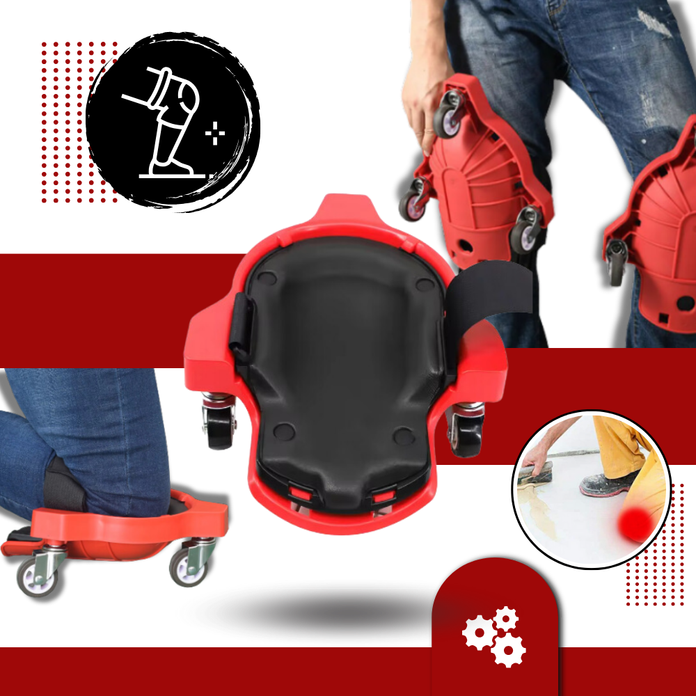 Joelheiras com rodas Konesky, proteção acolchoada para mobilidade aprimorada e conforto ao usar no piso.