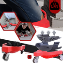 Joelheiras com rodinhas Konesky para mobilidade aprimorada, usadas em pisos para facilitar o manuseio e o transporte.