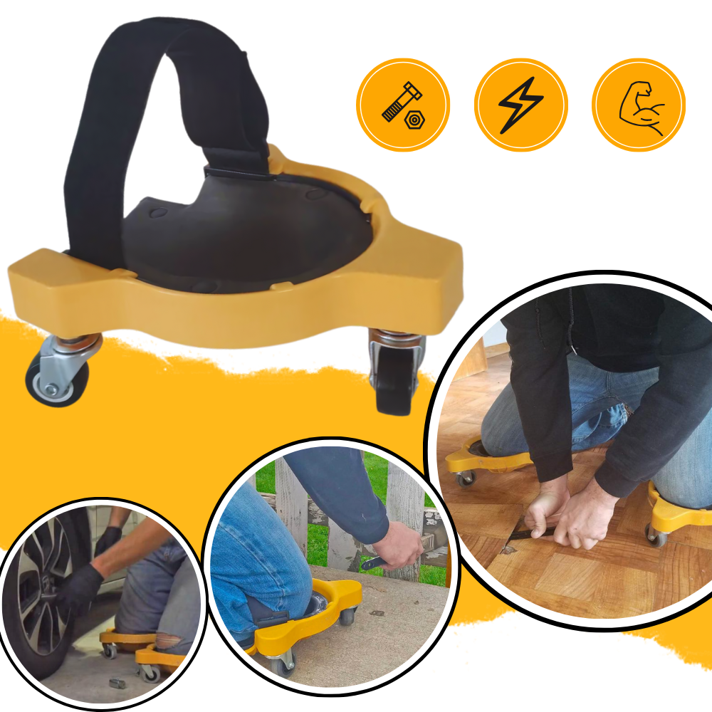 Joelheiras com rodas Konesky para mobilidade, almofadas de proteção para joelhos em piso resistente, ideal para atividades de deslizamento.