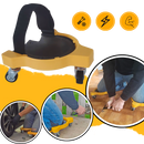 Joelheiras com rodas Konesky para mobilidade, almofadas de proteção para joelhos em piso resistente, ideal para atividades de deslizamento.