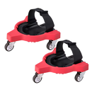 Joelheiras com rodas Konesky de cor vermelha, proteção para joelhos e mobilidade aprimorada, ideal para atividades de piso.