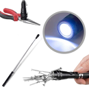 Lanterna de mão e frontal Enod com LED magnético, telescópica, preta, ideal para iluminar ambientes com luz forte e ajustável.