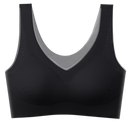 Soutien-gorge ultra-fino sem costura em seda glacê da Eopuing, modelo preto, sem aro, para roupas íntimas elegantes.