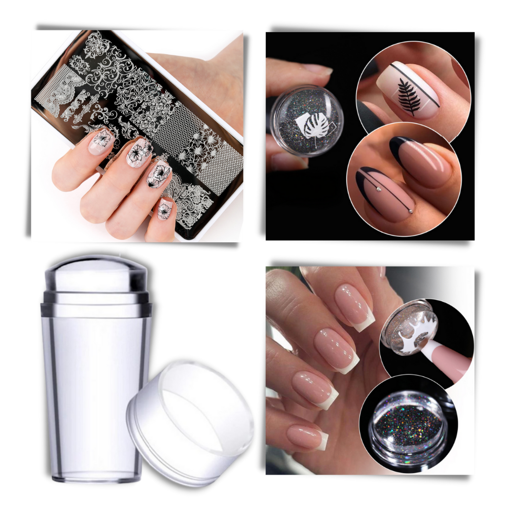 Ferramenta de nail art transparente da Eotia com padrão de simetria perfeita para designs precisos e criativos.