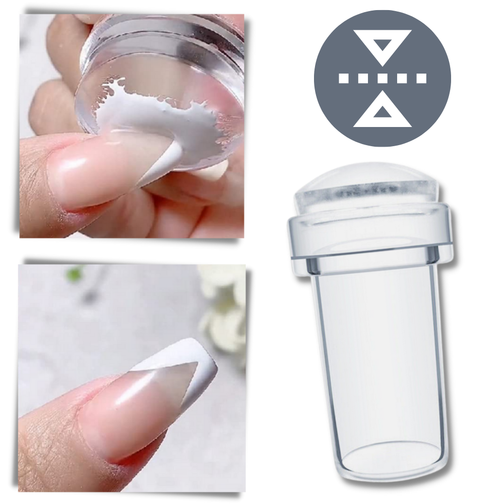 Ferramenta de nail art transparente Eotia para simetria perfeita, com design arco-íris, ideal para decoração de unhas.