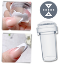 Ferramenta de nail art transparente Eotia para simetria perfeita, com design arco-íris, ideal para decoração de unhas.