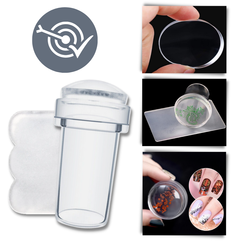 Ferramenta de nail art transparente da Eotia com design de arco-íris para simetria perfeita em cosmeticos.
