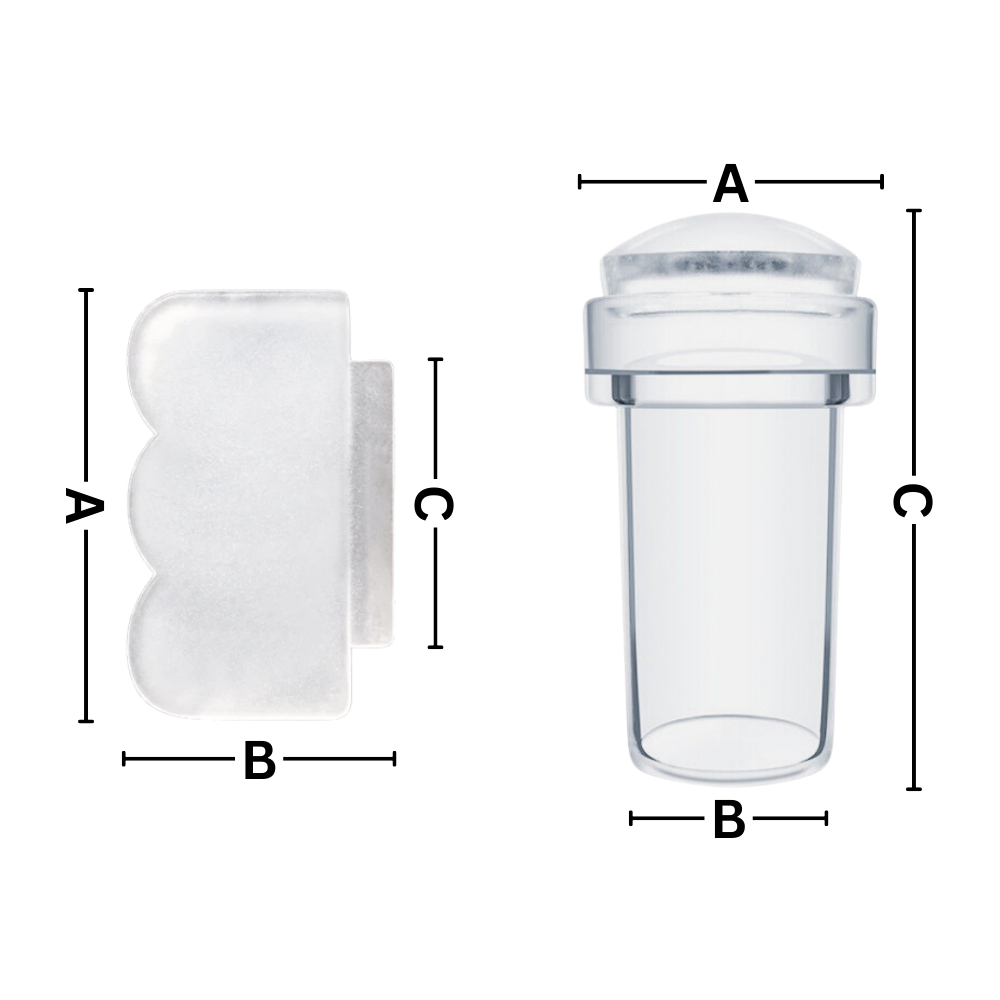 Ferramenta de nail art transparente da Eotia com design para simetria perfeita, ideal para criar detalhes precisos nas unhas.