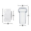 Ferramenta de nail art transparente da Eotia com design para simetria perfeita, ideal para criar detalhes precisos nas unhas.