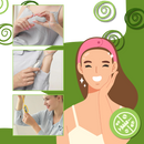 Aparelho relaxante Eotia para massagem e relaxamento com acupressão, na cor azul, usado nas costas e ombros.