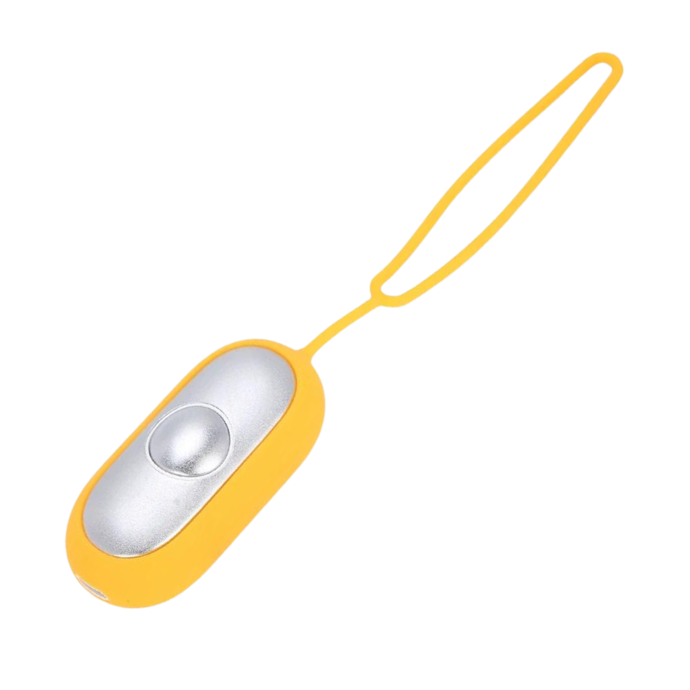Dispositivo relaxante Eotia para acupressão, usado para massagem e relaxamento, com design azul e tela de controle.