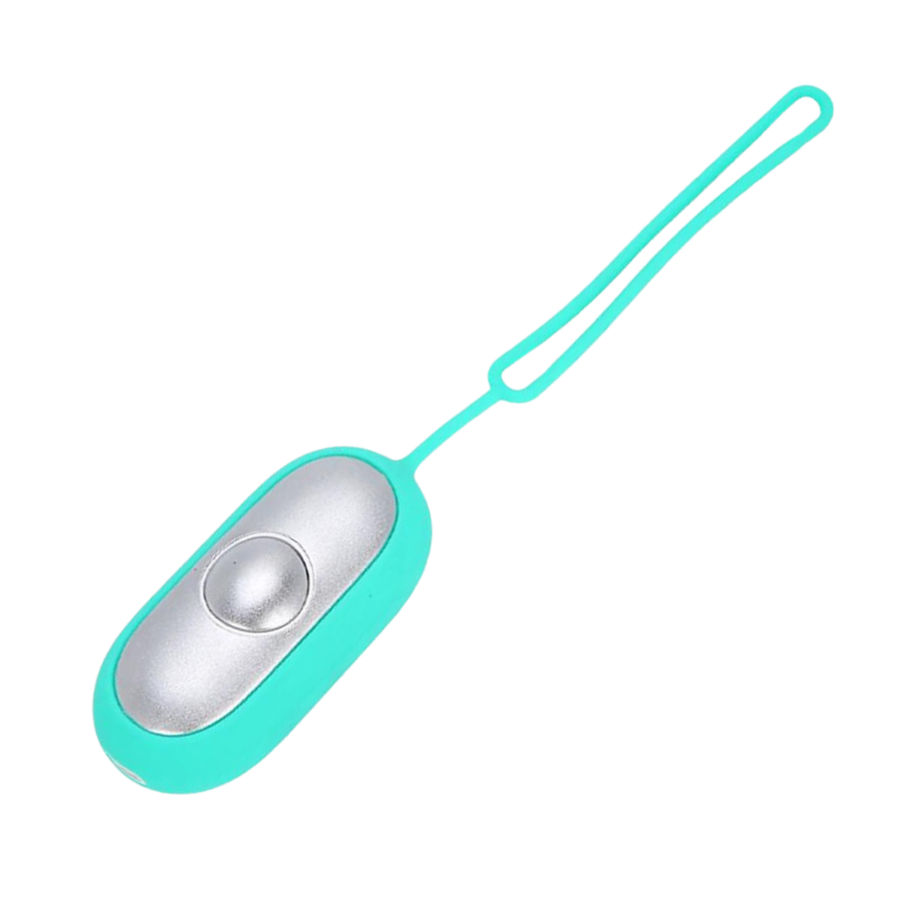 Dispositivo de relaxamento Eotia para massagem por acupressão em tom azul, promovendo relaxamento e bem-estar.