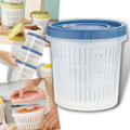 Recipiente alimentar empilhável com escorredor, recipiente de plástico azul para armazenamento de alimentos, marca Epackagesupply
