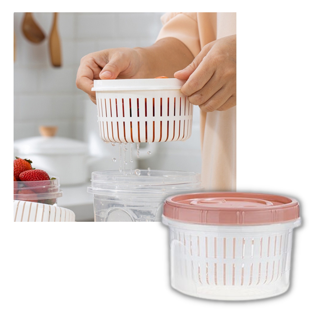 Recipiente alimentar empilável com escorredor, recipiente de plástico azul para armazenamento de alimentos, marca Epackagesupply.