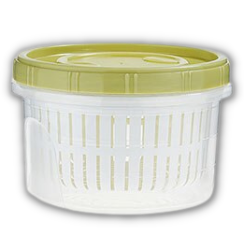 Recipiente alimentar empilável com escorredor azul da Epackagesupply, ideal para armazenamento de alimentos de 500 ml