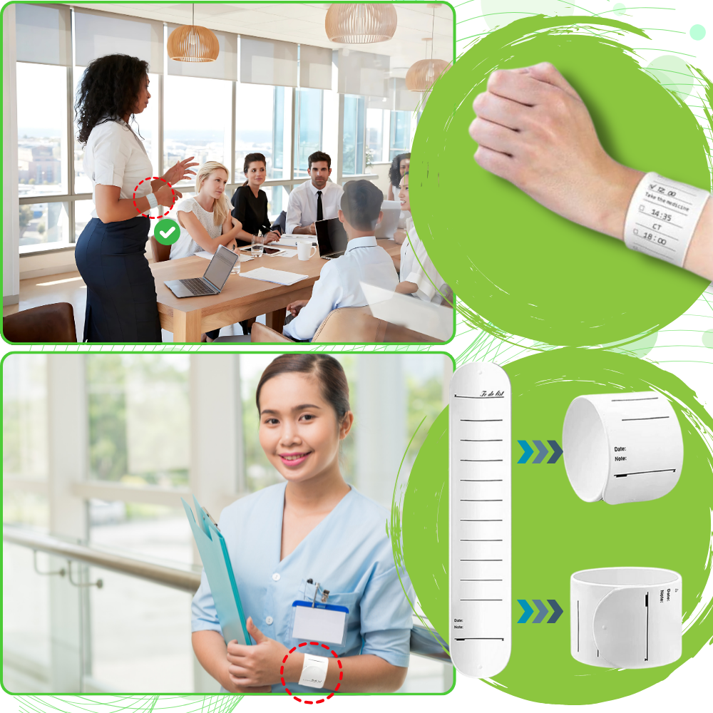 Pulseiras de silicone apagáveis da Qocecuc, com design organizado e funcional para lembretes e estilo casual.