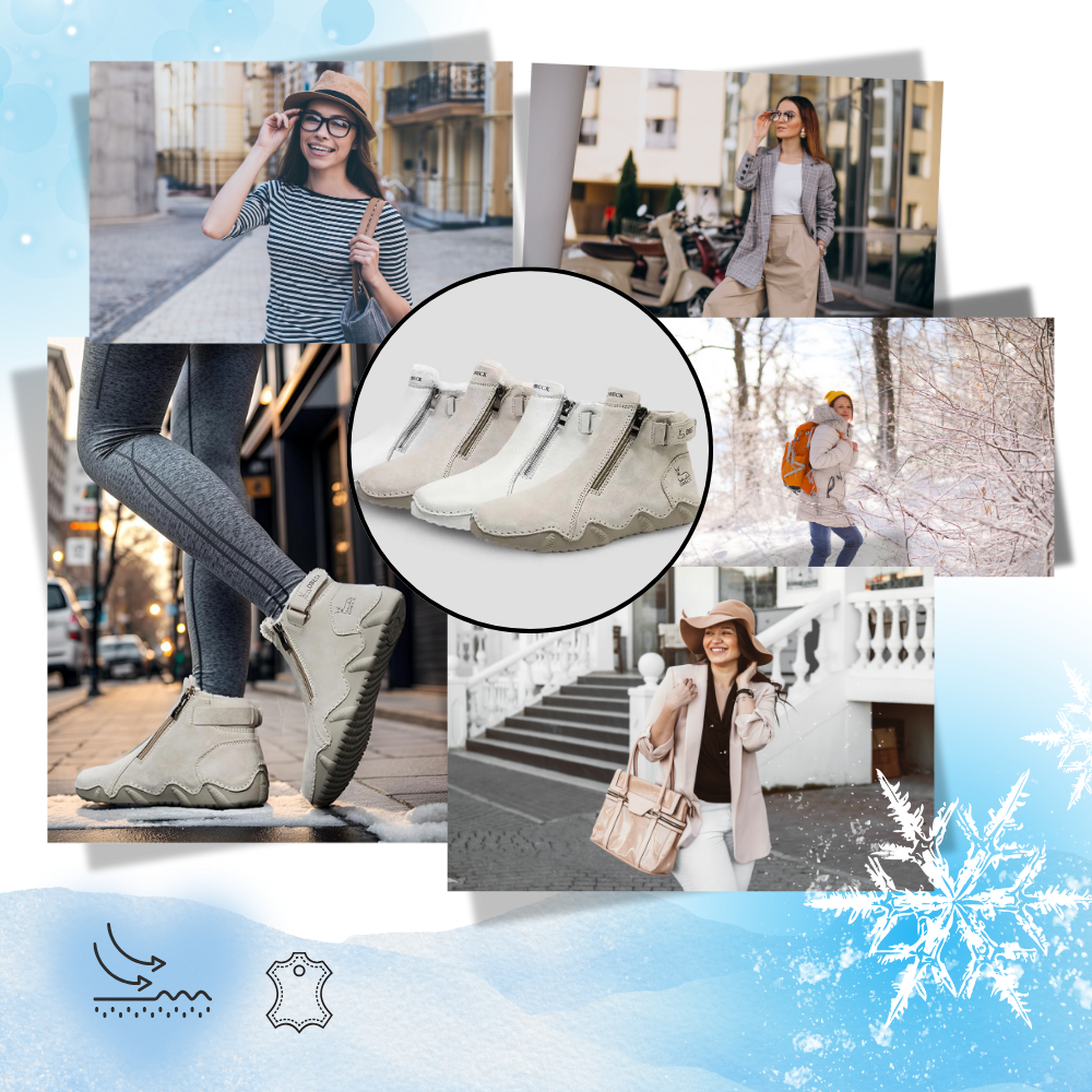 Bota ergonômica e elegante da Afdoent, ideal para inverno, com design chique e confortável para uso diário.