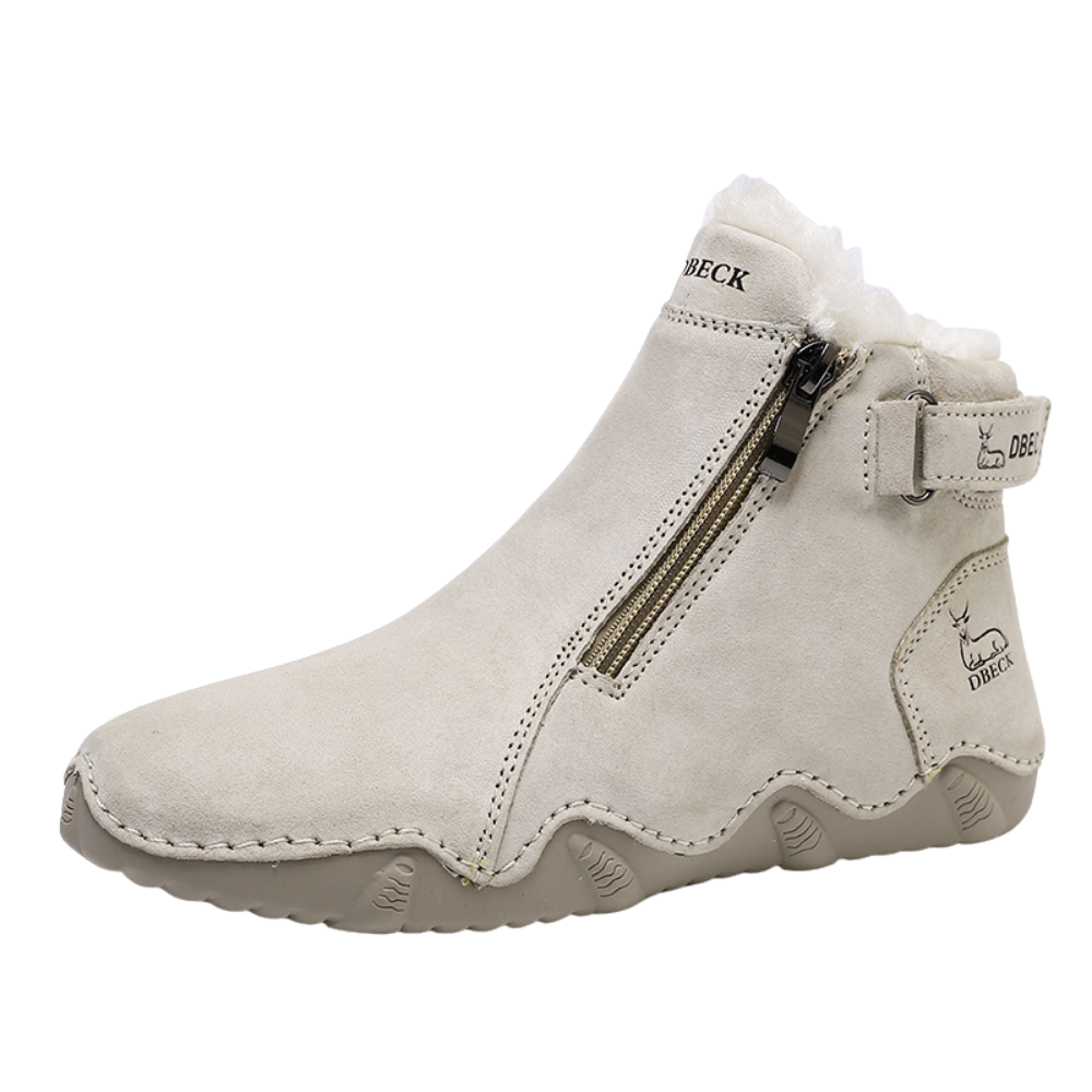Bota chique e ergonômica da Afdoent para inverno, com forro em lining khaki e design elegante para conforto e estilo.