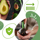 Ferramenta ergonômica multifuncional da Etcbuys para cortar abacates, com design seguro e estável, utensílio de cozinha prático.