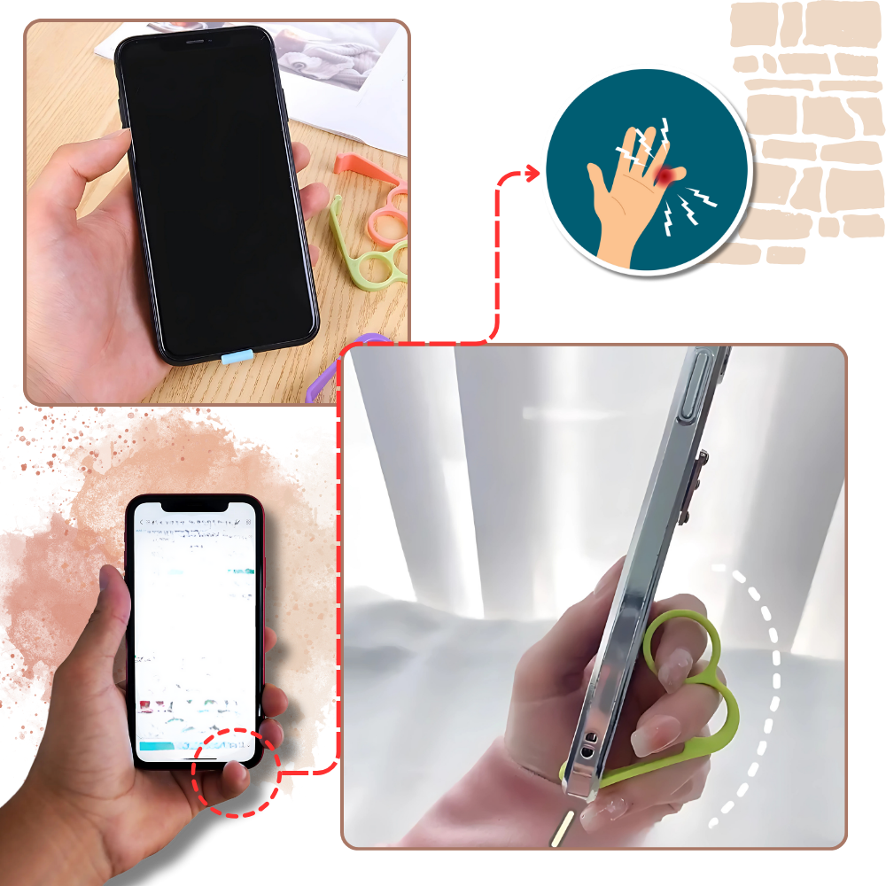 Apoiador de dedo ergonômico para telefone Besufy, suporte mãos-livres confortável para uso de telefonia.