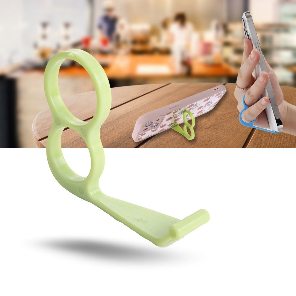 Suporte de telefone sem fio da Besufy, ergonômico, com suporte para dedo, ideal para uso confortável e seguro em telefonia.