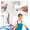 Escova de limpeza de rejunte macia e ergonômica da Realhomelove para limpeza doméstica, com armazenamento inteligente.