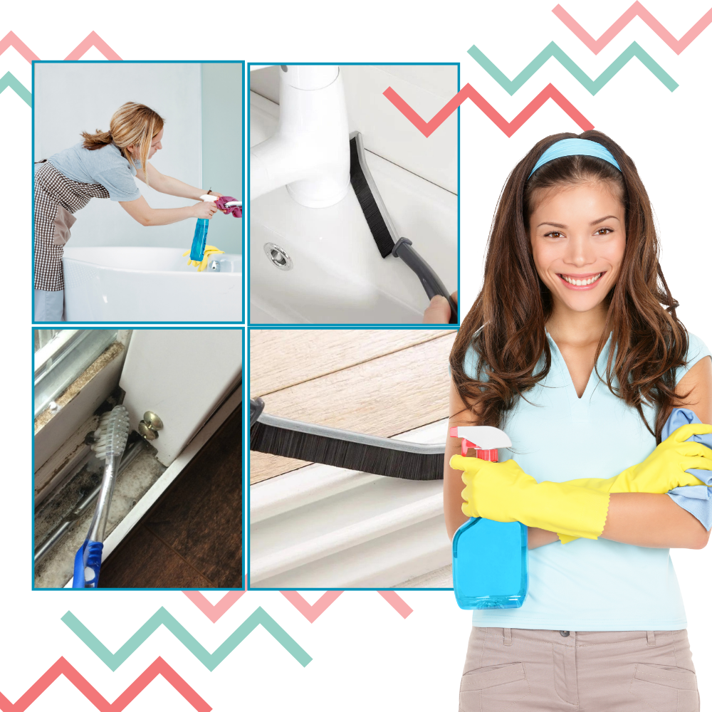 Escova de limpeza de rejunte macia e ergonômica da Realhomelove para facilitar a limpeza de superfícies em casa.