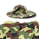 Chapéu de apicultura Evinis em camuflagem para jardinagem, com aba larga e proteção para atividades ao ar livre com abelhas.