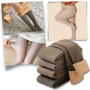 Meia-calça translúcida falsa com forro de fleece da Smallbee, ideal para conforto e aquecimento em roupas íntimas.
