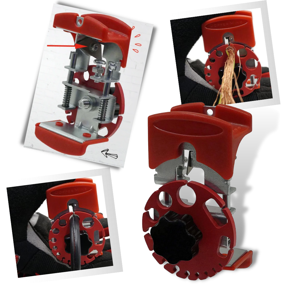 Ferramenta Fancyqube para remover isolamento de cabos, ideal para trabalhar com cadeias, fios e cordas.