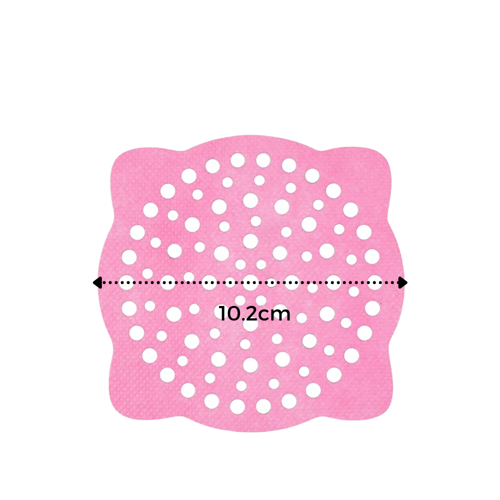 Conjunto de 10 filtros de evacuação descartáveis adesivos da marca Fansoubay para peças de encanamento, cor rosa.