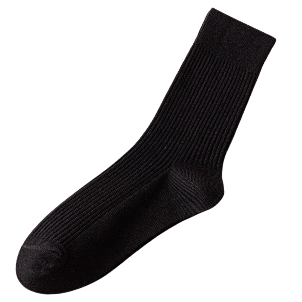 Chaussettes côtelées cinza escuro para homens da marca Farm To Feet, duas pares de meias confortáveis e de alta qualidade.
