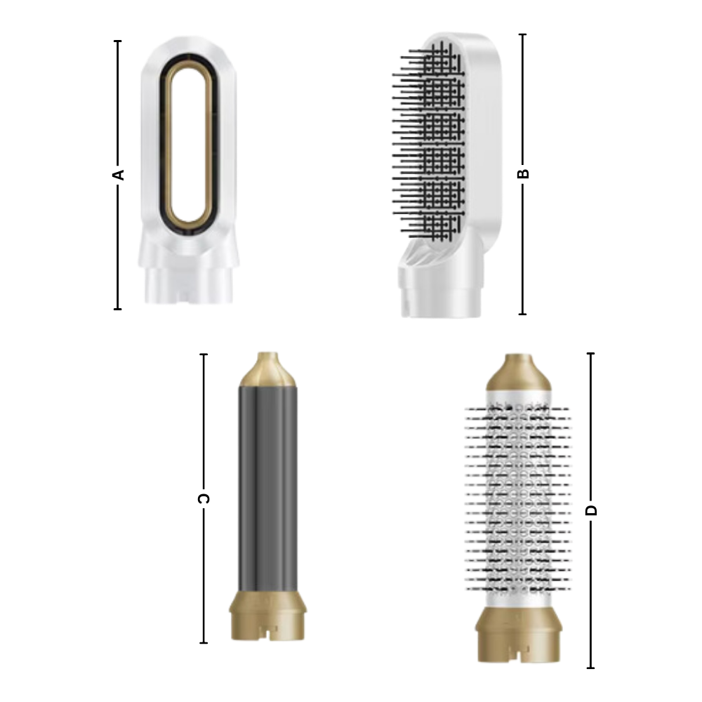 Escova secadora multifuncional Faslmh para cuidados dos cabelos, com design em cinza e várias funções de styling.