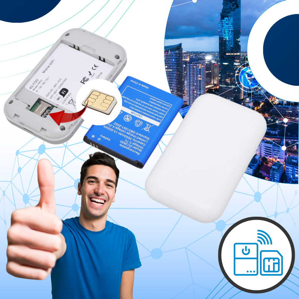 Ponto de acesso WiFi portátil Vito com conexão rápida, roteador compacto para internet móvel e conexão sem fio confiável.