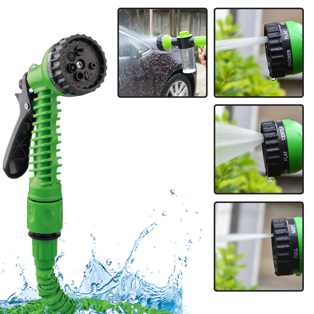 Tubo de irrigação extensível Felji com pulverizador, ideal para jardinagem e irrigação de plantas.