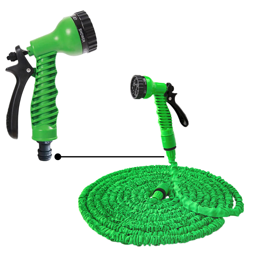 Tubo de jardim extensível Felji com pulverizador para irrigação e cuidado de plantas ao ar livre.