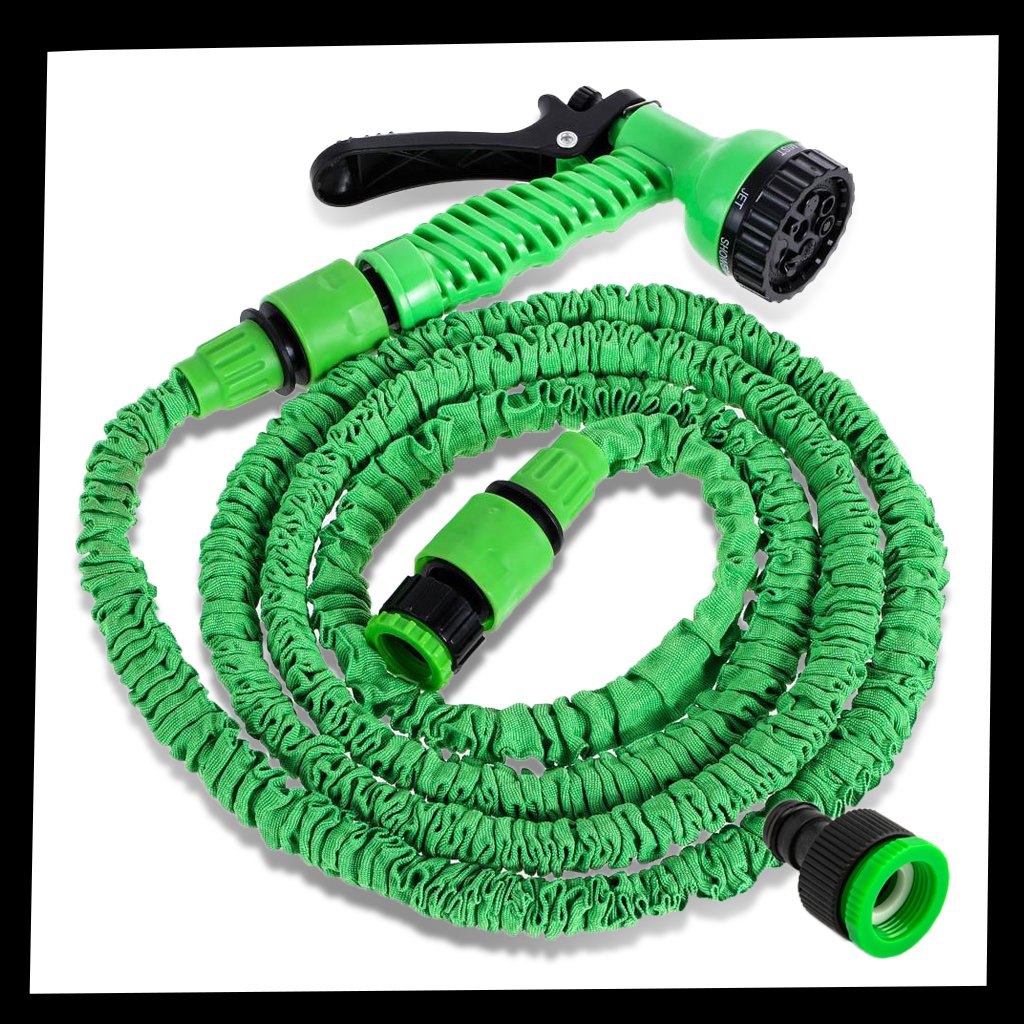 Tuyau de arrosagem extensível Felji com pulverizador para irrigação de jardim, flexível e prático para regar plantas.
