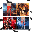 Meias de compressão festivas com desenhos de Halloween da Elegant Moments, ideais para celebrar com estilo e conforto.